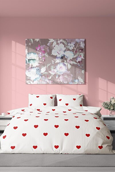 Zeynep Tekstil Σετ Παπλωματοθήκη Μονή Βαμβακερή Καρδιά - Παπλωματοθήκη και Μαξιλαροθήκη