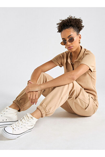 FAV Textured Polo T-shirt And Cargo Joggers Set