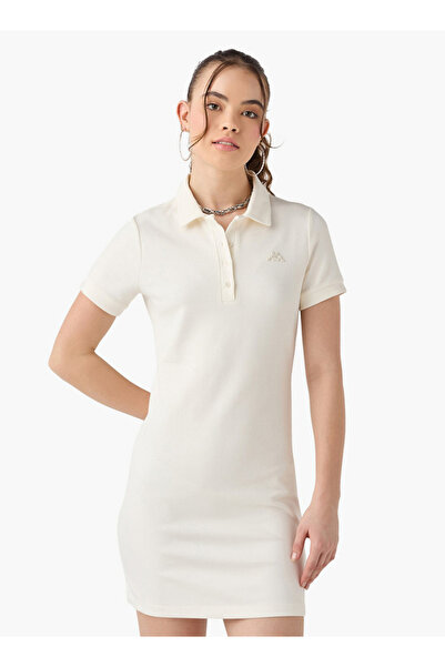 Kappa فستان بولو مطرز بالشعار بأكمام قصيرة وأزرار للإغلاق
