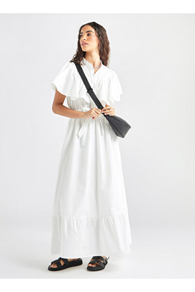 FAV Maxi Dress with Ruffle Detail and Tie-up Belt