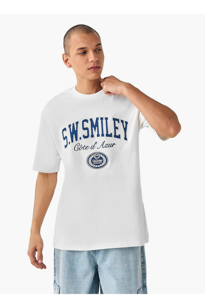 SP Characters Printed Crew Neck T-shirt with Short Sleeves