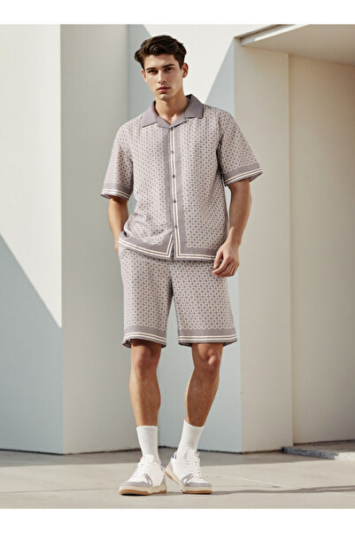 Emperor Regular Fit Printed Shirt with Camp Collar