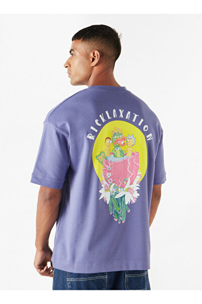 SP Characters Graphic Print Crew Neck T-shirt with Crew Neck and Short Sleeves