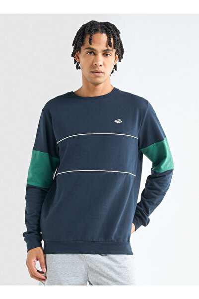 FAV Solid Sweatshirt with Crew Neck and Long Sleeves