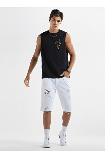 FAV Dragon Print Sleeveless T-shirt with Crew Neck