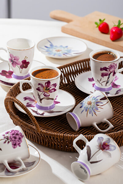 Perotti Begonvil 6 Kişilik 12 Parça Porselen Kahve Takımı