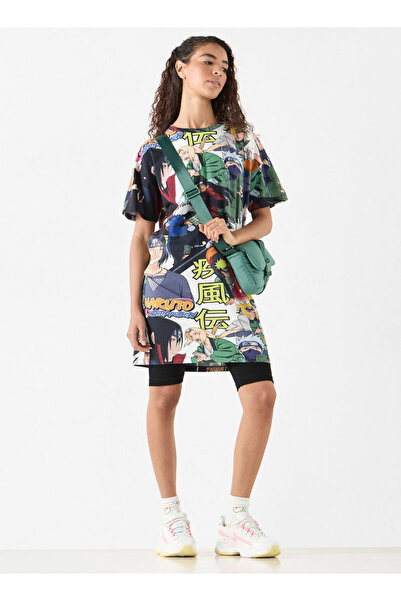 SP Characters تي شيرت طويل الأكمام بطبعة ناروتو بالكامل ورقبة دائرية