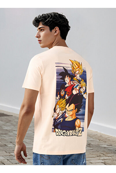 FAV تي شيرت مطبوع عليه دراغون بول زد برقبة دائرية