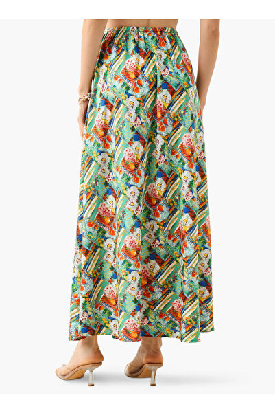 FAV Printed Maxi Skirt with Tie-Up Detail