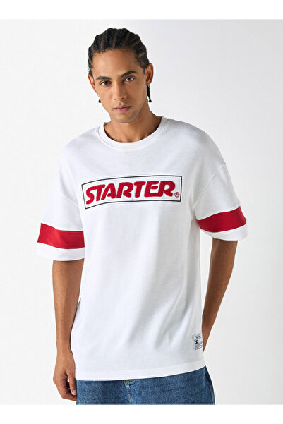 Starter Embossed T-shirt with Short Sleeves and Crew Neck