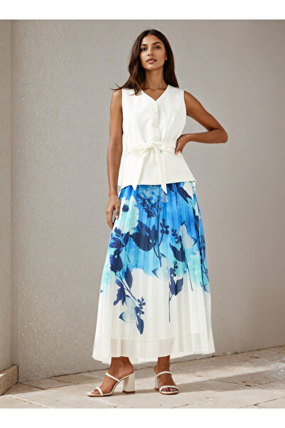 Iconic Printed Sleeveless Dress with Belt