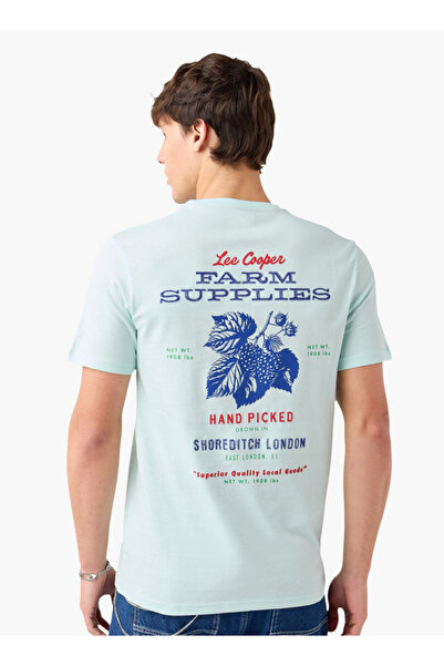 Lee Cooper تي شيرت بطبعة جرافيكية ورقبة دائرية وأكمام قصيرة