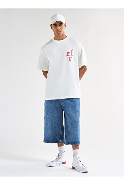 FAV Dragon Print T-shirt with Crew Neck and Short Sleeves