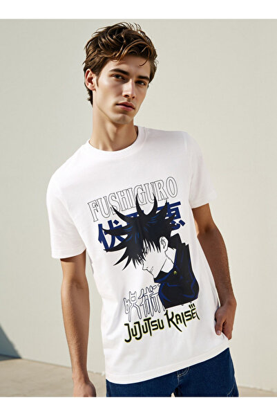 FAV تي شيرت بطبعة فوشيغورو ورقبة دائرية