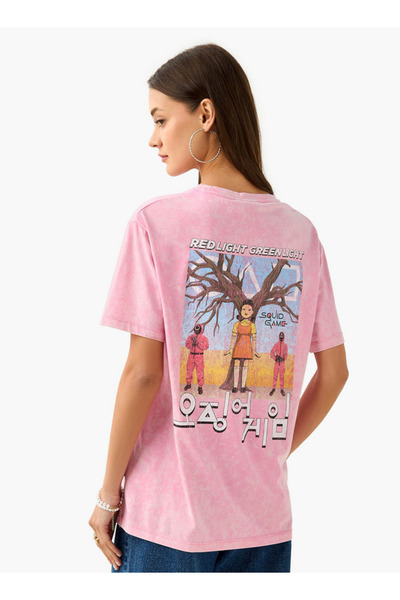 SP Characters Squid Game Print T-shirt with Crew Neck