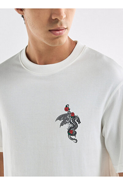 FAV Typographic Print T-shirt with Crew Neck and Short Sleeves