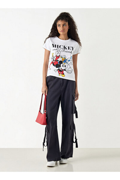SP Characters Mickey Mouse and Friends Print T-shirt with Crew Neck and Short Sleeves