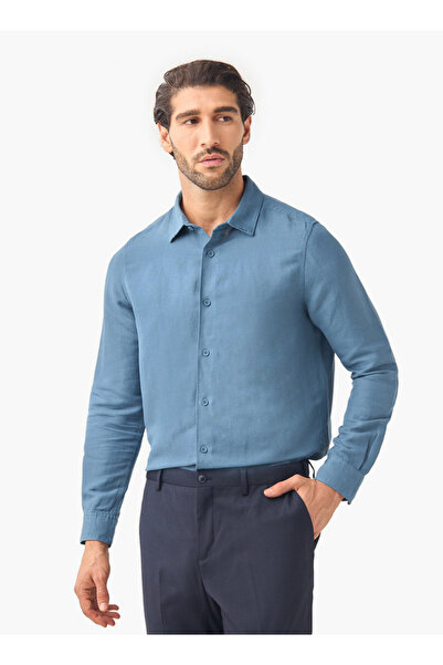 FAV قميص من مزيج الكتان بقصّة عادية