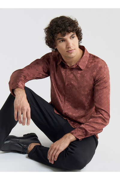 FAV Textured Shirt with Long Sleeves