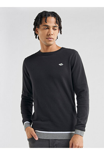 FAV Solid Sweatshirt with Long Sleeves and Crew Neck