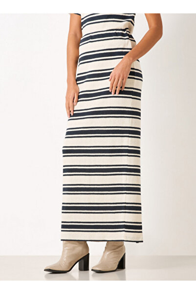 Lee Cooper Striped Skirt With Slit Detail