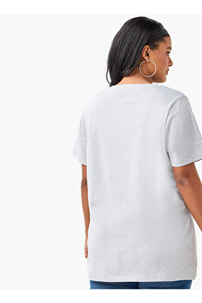 Ulla Popken Plus Size Ulla Popken Graphic Print Round Neck T-shirt with Short Sleeves