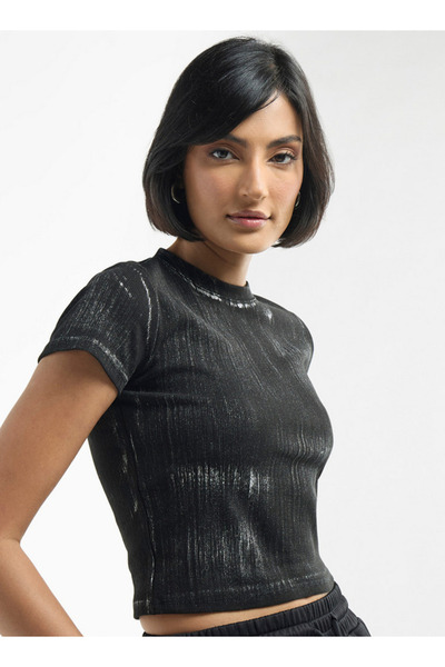 FAV All-Over Print Crew Neck T-shirt with Short Sleeves