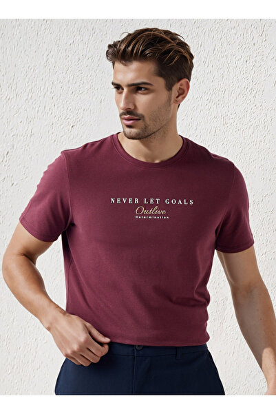 Iconic Men Slim Fit Crew Neck Short Sleeves Printed T-shirt