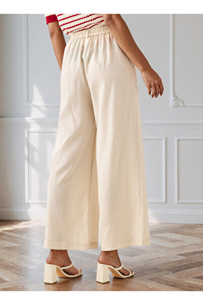 FAV Pleated Linen Blend Wide Leg Trousers