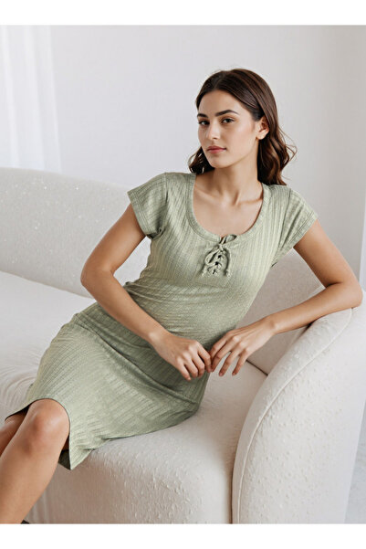 FAV Nighty Viscose Blend with Tie-Up Neck