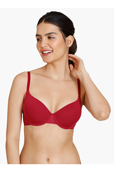Zivame Lace Panel Padded Demi Bra