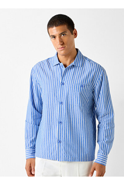 Iconic قميص مخطط بقصّة تفاحة