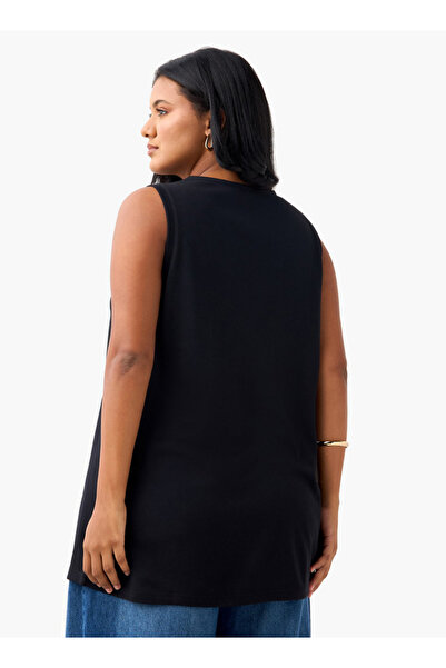 Ulla Popken Plus Size Sleeveless Tank Top With Round Neck