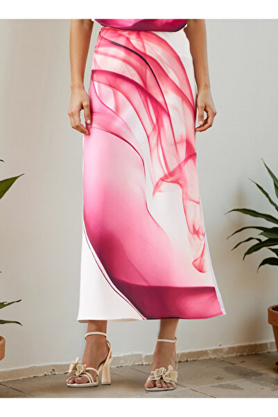 Iconic Iconic Printed A-Line Maxi Skirt with Elasticated Waistband