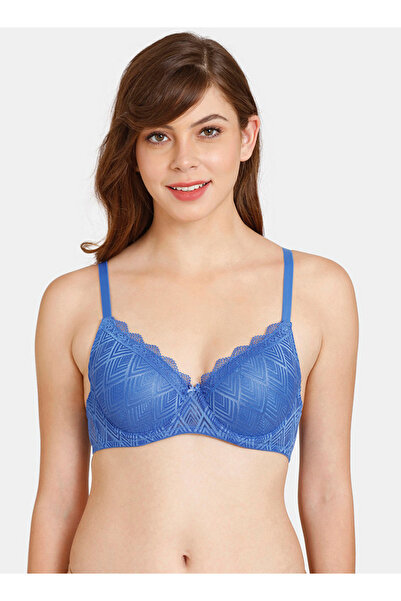 Zivame حمالة صدر مبطنة ومزخرفة بتفاصيل من الدانتيل وحزام قابل للتعديل