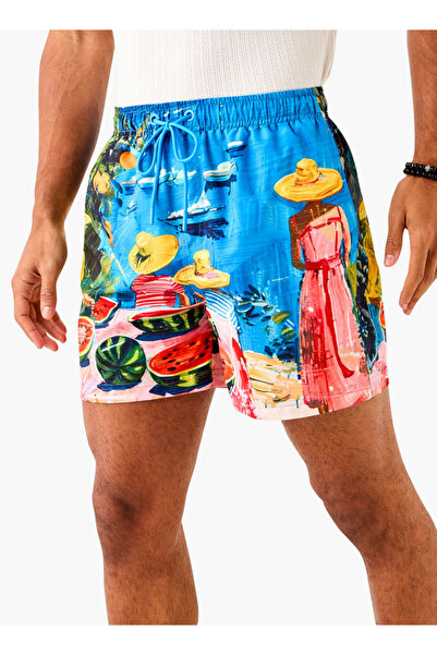 FAV Printed Flexi-Waist Flexi Waist Shorts with Pockets