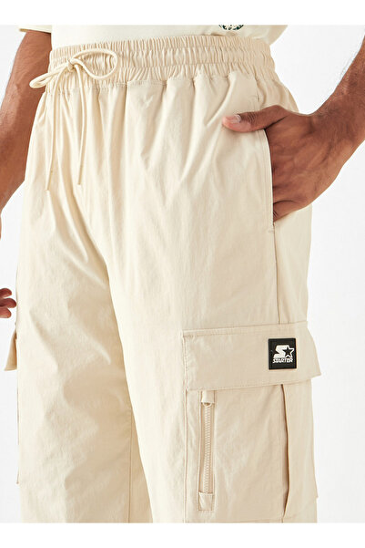 Starter Solid Regular Fit Cargo Joggers With Flexi Waist And Pockets