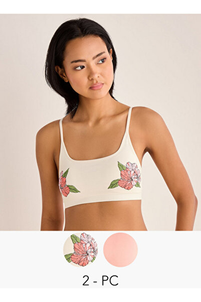 FAV مجموعة من قطعتين - حمالة صدر بدون درزات متنوعة