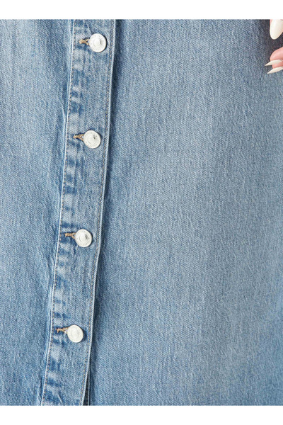 Lee Cooper Denim Midi Skirt with Button Closure