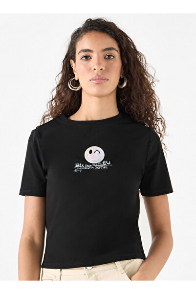 SP Characters Printed T-shirt with Crew Neck and Short Sleeves