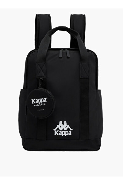 Kappa Logo Print Backpack with Adjustable Shoulder Straps and Pouch