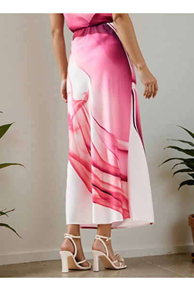 Iconic Iconic Printed A-Line Maxi Skirt with Elasticated Waistband