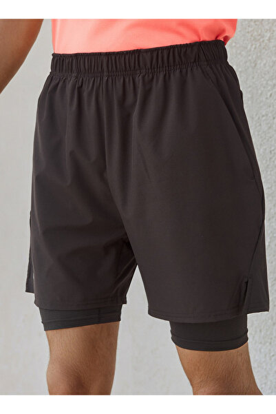 Kappa Logo Print Running Shorts with Inner Shorts