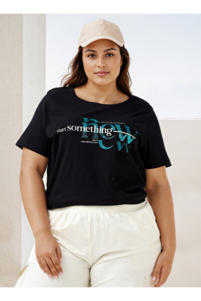 Ulla Popken Plus Size Ulla Popken Slogan Print T-shirt