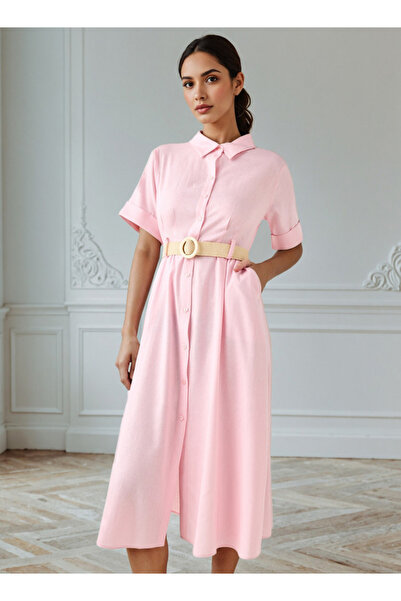 FAV فستان قميص على شكل حرف A مع جيوب