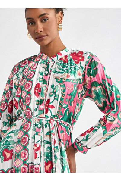 FAV All-over Print Maxi Shirt Dress With Long Sleeves