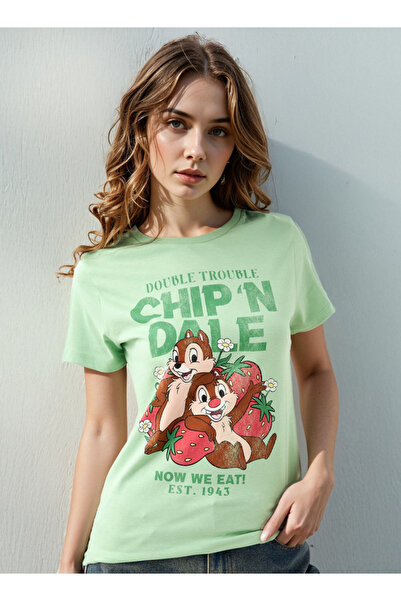 SP Characters تي شيرت بطبعة تشيب آند ديل ورقبة دائرية