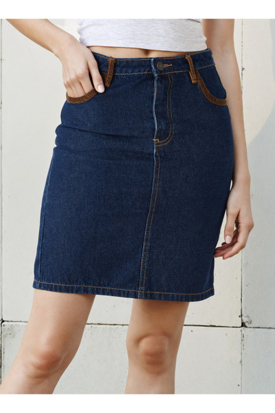 Lee Cooper Cordroy Details Denim Skirt