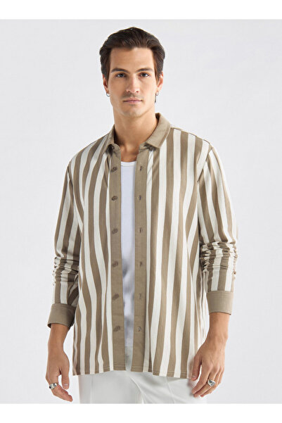 FAV Regular Fit Striped Shirt With Collar And Long Sleeves