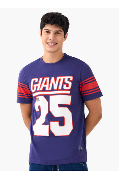 FAV تي شيرت برقبة دائرية وطبعة NFL